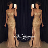 Vintage Split Sequined Dress