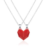 2Pcs Magnetic Heart Couple Necklace