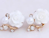 Gold  Rose Pearl Earrings