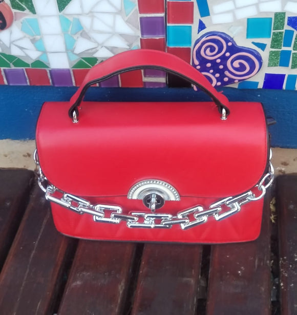 Small bag with silver chain holder