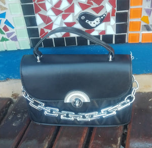 Small bag with silver chain holder