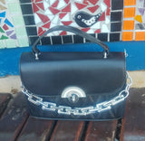 Small bag with silver chain holder