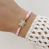 Handmade Rhinestone Inlay Braided Rope Bracelet