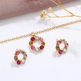 Colorful Crystal Flower Jewelry Set