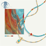 Natural Stone Layered Necklace.