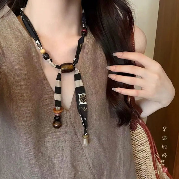 Strip Cloth Chain Necklace