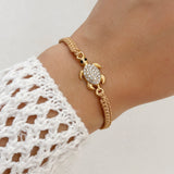 Handmade Rhinestone Inlay Braided Rope Bracelet
