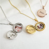 Personalized Picture Necklaces Custom Photo & Text Round