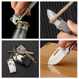 Stainless Steel Sharp Fold Mini Steel Knife Multi-functional Key