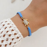 Handmade Rhinestone Inlay Braided Rope Bracelet