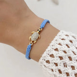 Handmade Rhinestone Inlay Braided Rope Bracelet