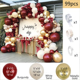 5/12/18inch Burgundy Garland Metallic Gold Burgundy Balloons
