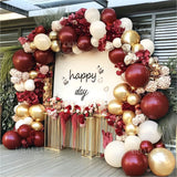 5/12/18inch Burgundy Garland Metallic Gold Burgundy Balloons