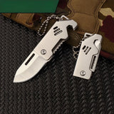 Stainless Steel Sharp Fold Mini Steel Knife Multi-functional Key