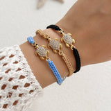 Handmade Rhinestone Inlay Braided Rope Bracelet