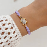 Handmade Rhinestone Inlay Braided Rope Bracelet