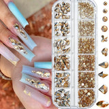 1000pcs Mixed-Size Nail Crystal Manicure Diamond