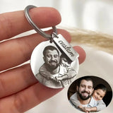 Custom Photo Keychain Engraved Stainless Steel Portrait Key