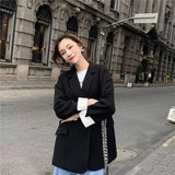 Double-breasted Slim-fit Elegant Solid Color Fashion Outerwear
