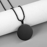 Engraved Picture Text 20/25/30/35mm Round Tag with 60cm Twist Chain