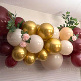 5/12/18inch Burgundy Garland Metallic Gold Burgundy Balloons