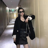 Double-breasted Slim-fit Elegant Solid Color Fashion Outerwear