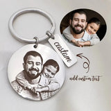 Custom Photo Keychain Engraved Stainless Steel Portrait Key