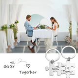 2pcs Stainless Steel Puzzle Keychain