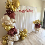 5/12/18inch Burgundy Garland Metallic Gold Burgundy Balloons