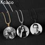 Engraved Picture Text 20/25/30/35mm Round Tag with 60cm Twist Chain