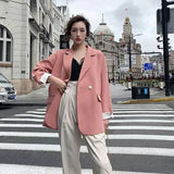Double-breasted Slim-fit Elegant Solid Color Fashion Outerwear