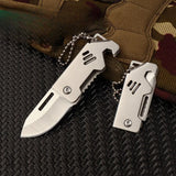 Stainless Steel Sharp Fold Mini Steel Knife Multi-functional Key