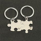 2pcs Stainless Steel Puzzle Keychain