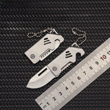 Stainless Steel Sharp Fold Mini Steel Knife Multi-functional Key