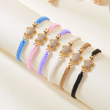Handmade Rhinestone Inlay Braided Rope Bracelet