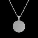Engraved Picture Text 20/25/30/35mm Round Tag with 60cm Twist Chain