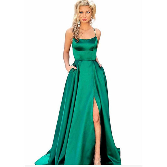 Elegant silky evening dress