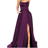 Elegant silky evening dress