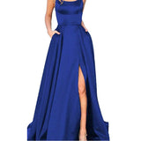 Elegant silky evening dress