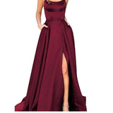 Elegant silky evening dress