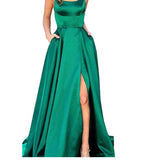 Elegant silky evening dress