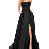 Elegant silky evening dress