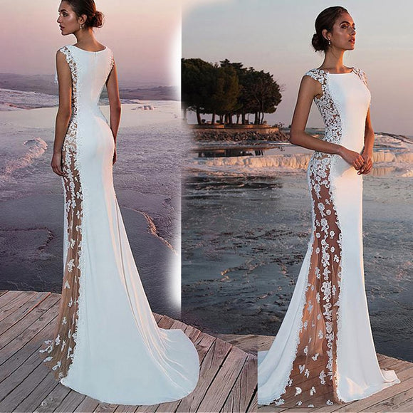 Lace Sleeveless Sexy Long Evening dress