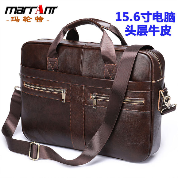 15.6-inch computer handbag leather men's bag