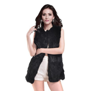 Fur Vest Women Rabbit