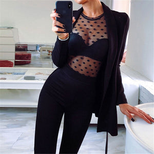 Mesh Fishnet Top Long Sleeve