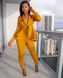 Full Sleeve Blazers Pencil Pants Suit