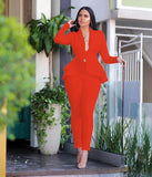 Full Sleeve Blazers Pencil Pants Suit