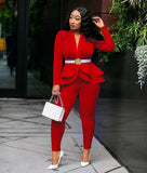 Full Sleeve Blazers Pencil Pants Suit