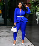 Full Sleeve Blazers Pencil Pants Suit